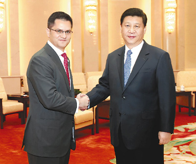 2012年12月27日，中共中央總書記習(xí)近平在北京人民大會堂會見第67屆聯(lián)合國大會主席耶雷米奇。