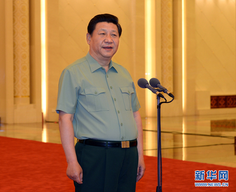 6月17日，習(xí)近平在北京接見空軍第十二次黨代會代表，並發(fā)表重要講話。李剛 攝