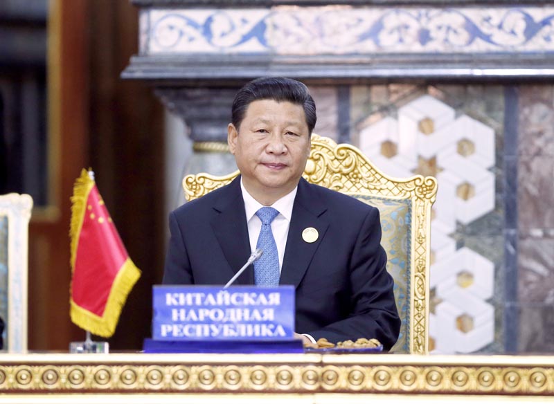 9月12日，上海合作組織成員國元首理事會第十四次會議在塔吉克斯坦首都杜尚別舉行。國家主席習近平出席會議並發表重要講話。新華社記者鞠鵬攝