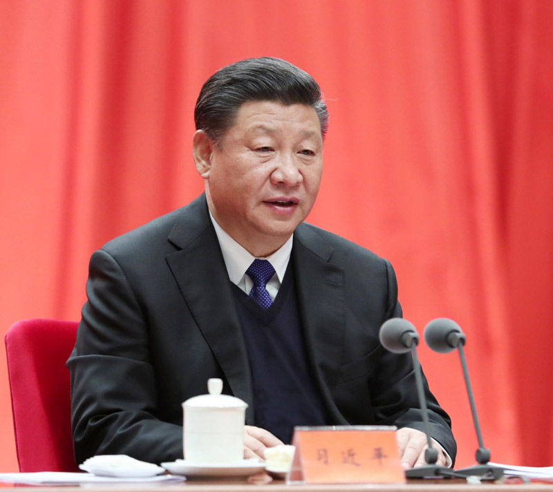 1月11日，中共中央總書記、國家主席、中央軍委主席習近平在中國共產黨第十九屆中央紀律檢查委員會第二次全體會議上發表重要講話。新華社記者 謝環馳 攝