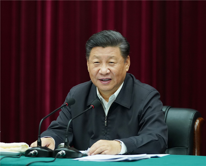 9月18日上午，中共中央總書記、國家主席、中央軍委主席習近平在鄭州主持召開黃河流域生態保護和高質量發展座談會並發表重要講話。 新華社記者 謝環馳 攝