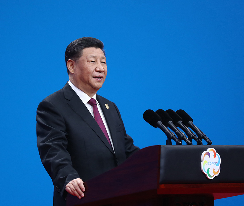 5月15日，國家主席習近平在北京國家會議中心出席亞洲文明對話大會開幕式，並發表題為《深化文明交流互鑒 共建亞洲命運共同體》的主旨演講。新華社記者 鞠鵬 攝